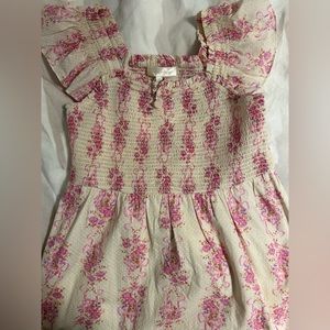 Loveshack Fancy girls floral flutter sleeve dress